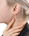 Sculpted 'Wave' Hoop Earrings